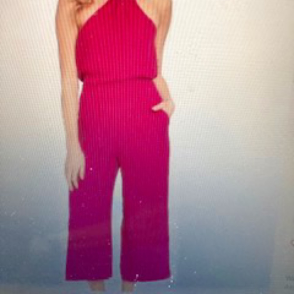 1.STATE Women's Cropped Halter Jumpsuit